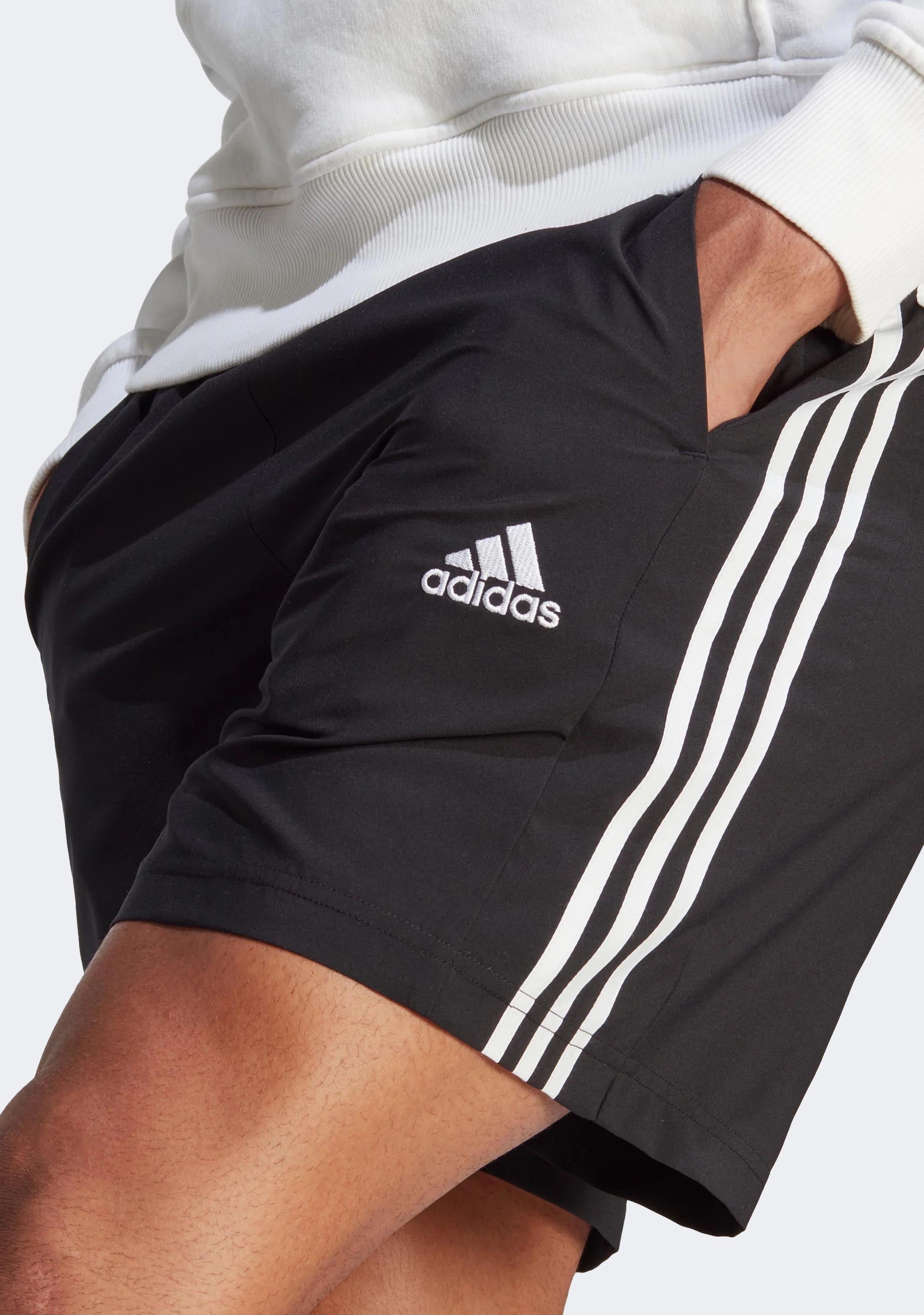 Adidas Men's AEROREADY Essentials Chelsea 3 Stripes Athletic Shorts - Black - Comfortable Workout & Running Shorts for Gym, Jogging & Casual Wear