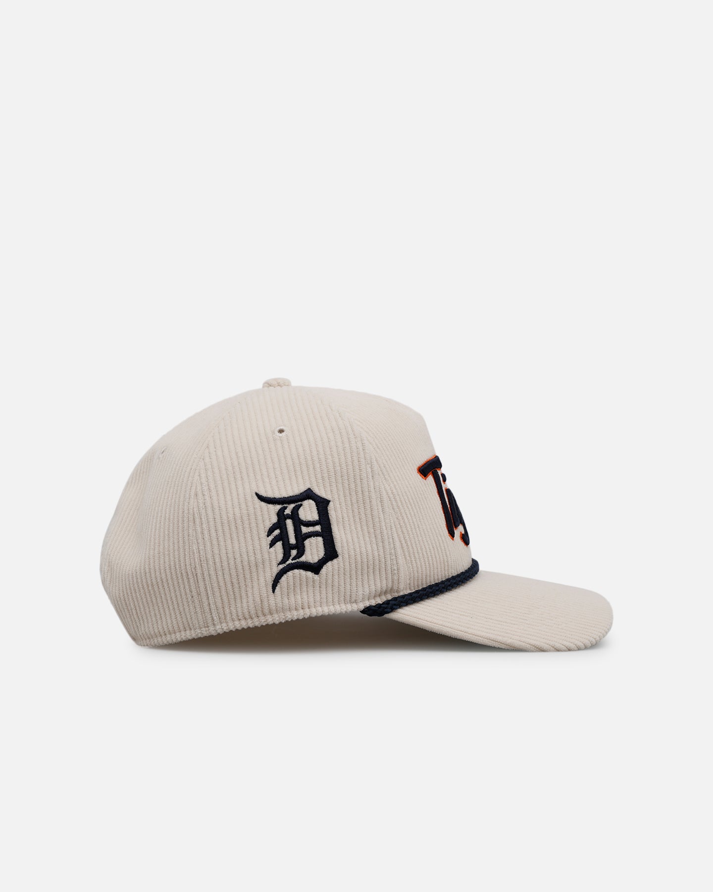 47 Brand Detroit Tigers 'Natural Script' Premium Hitch Corduroy Snapback Hat - Official MLB Licensed Baseball Cap for Men & Women - Perfect for Game Day, Streetwear & Casual Outfits