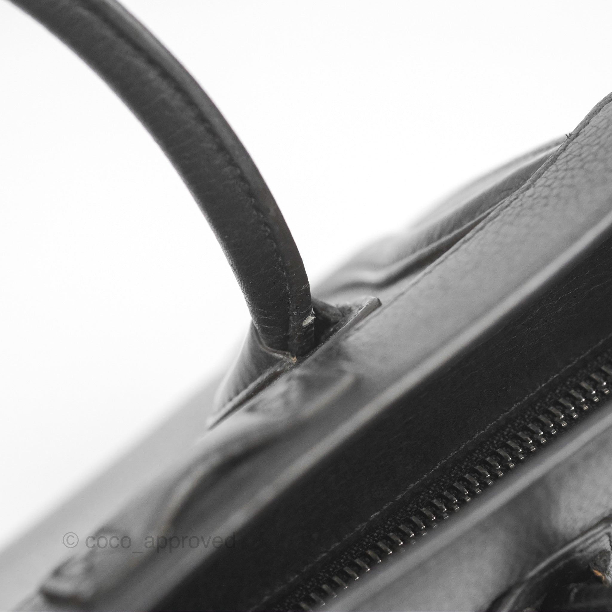 Celine Nano Luggage Bag in Black Drummed Calfskin Leather - Perfect for Work, Travel & Everyday Luxury Handbag