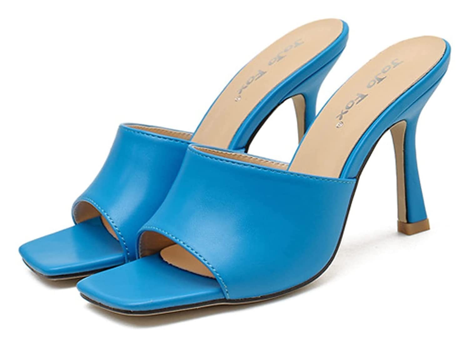 WARRIO Women's Fashion Slide Sandals - Comfortable Heeled Summer Sandals with Sexy Square Toe & Stiletto High Heels - Perfect for Dressy Occasions, Parties & Beach Vacations