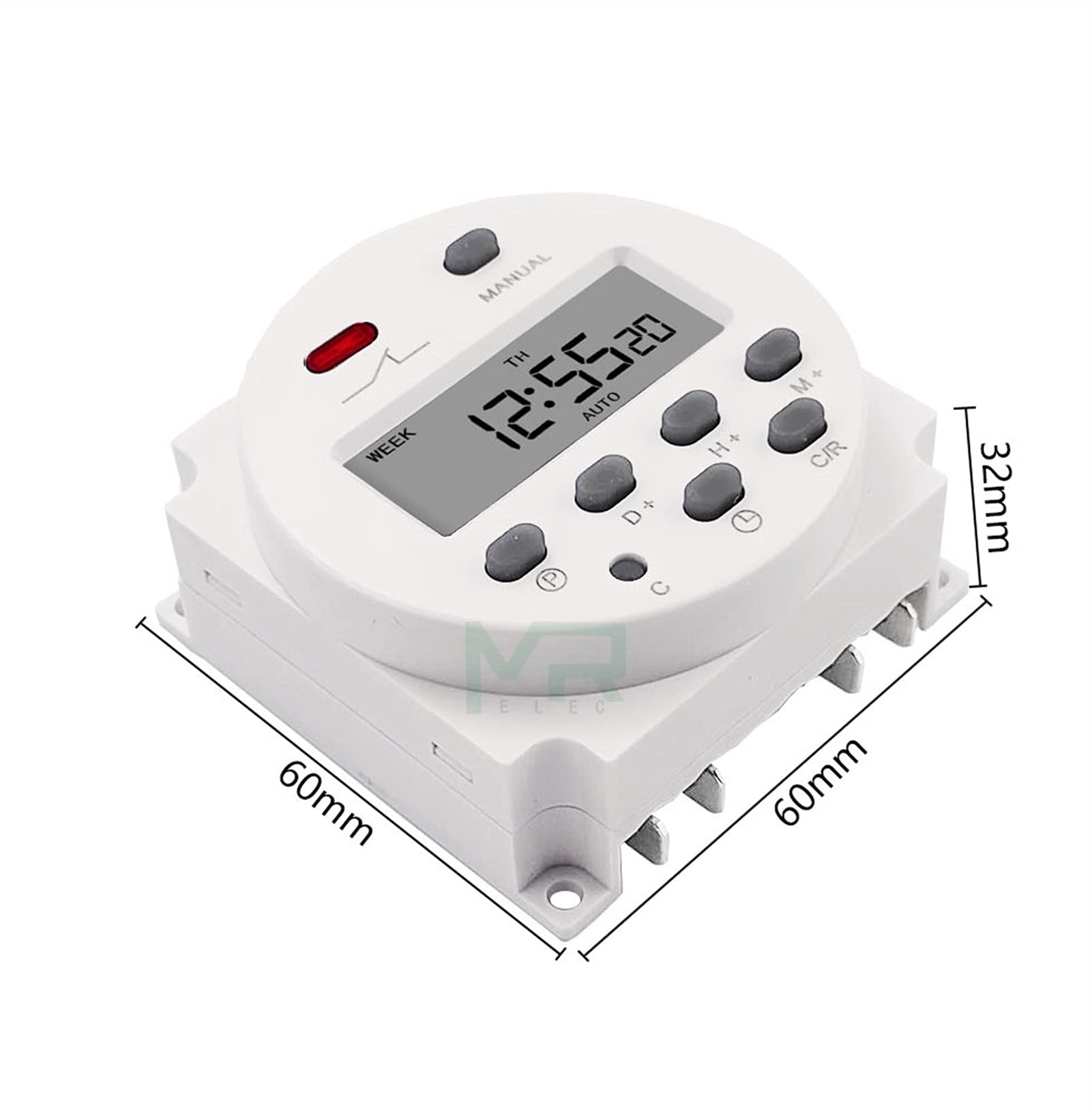 CN101A Digital LCD Power Timer - Programmable Time Switch Relay 16A, 12V/24V/110V/220V - Perfect for Home Automation, Lighting Control & Energy Saving