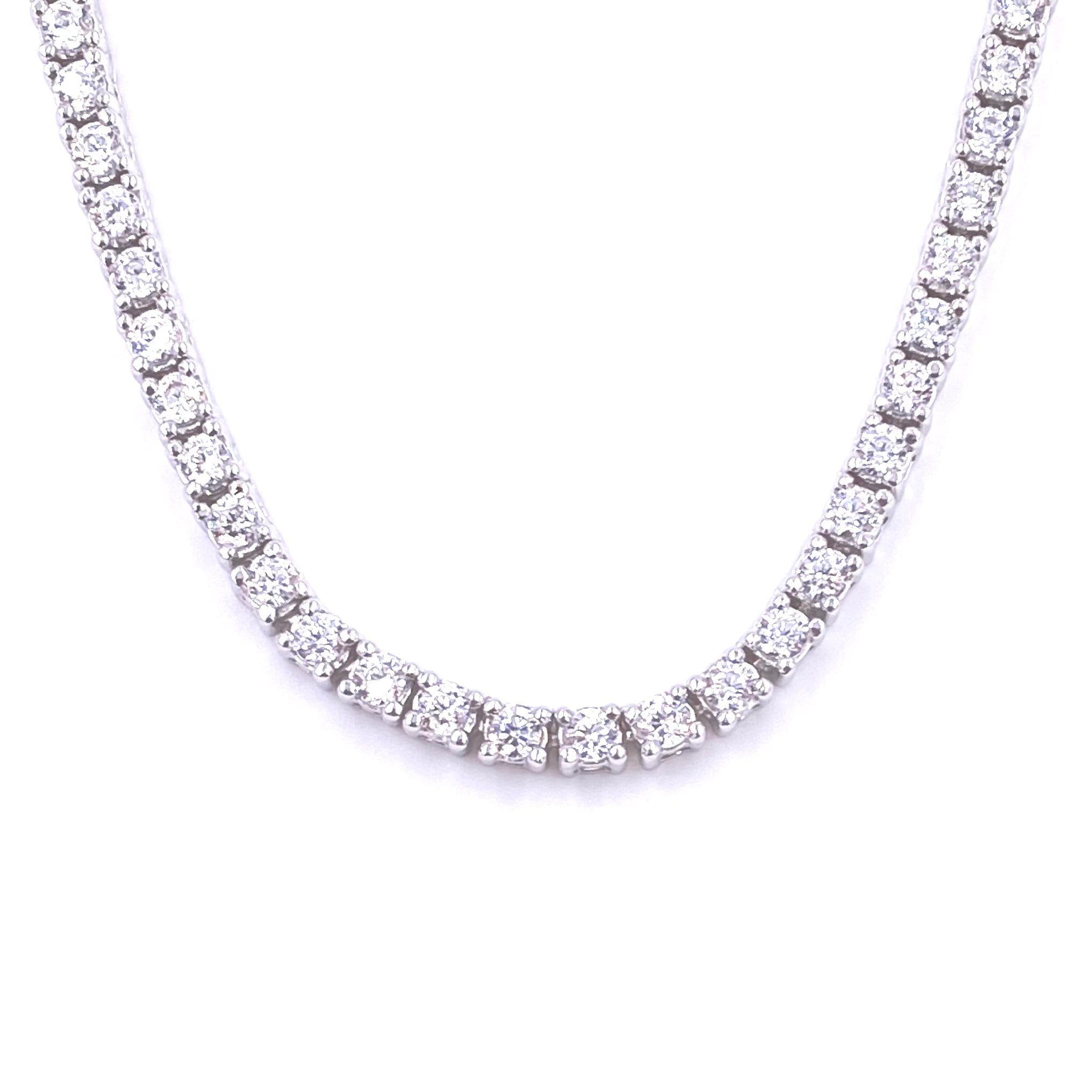 Ashley Gold Sterling Silver CZ Eternity Necklace for Women - Elegant Cubic Zirconia Pendant Jewelry for Anniversary, Wedding & Special Occasions