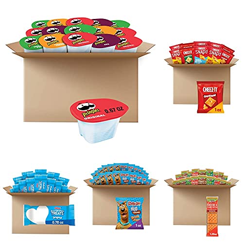 Pringles Potato Crisps Chips & Cheez-It Baked Cheese Crackers Variety Pack - Kellogg's Snack Stacks with Keebler Sandwich Crackers & Scooby-Doo Graham Crackers - Perfect for Office Snacks, School Lunches, and Party Food