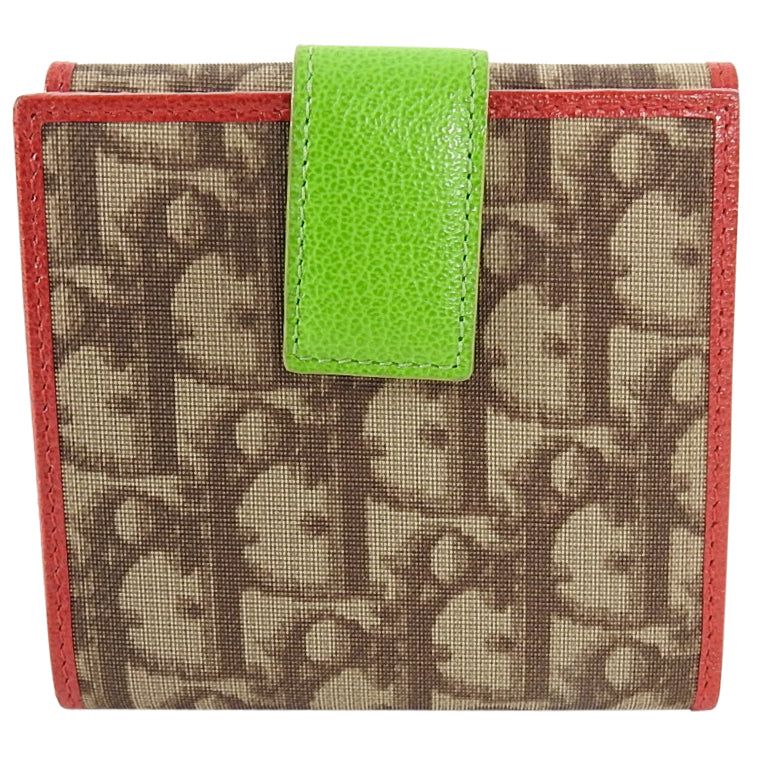 Christian Dior Monogram Canvas Trotteur Diorissimo Rasta Wallet - Luxury Designer Wallet for Women - Perfect for Everyday Use & Special Occasions