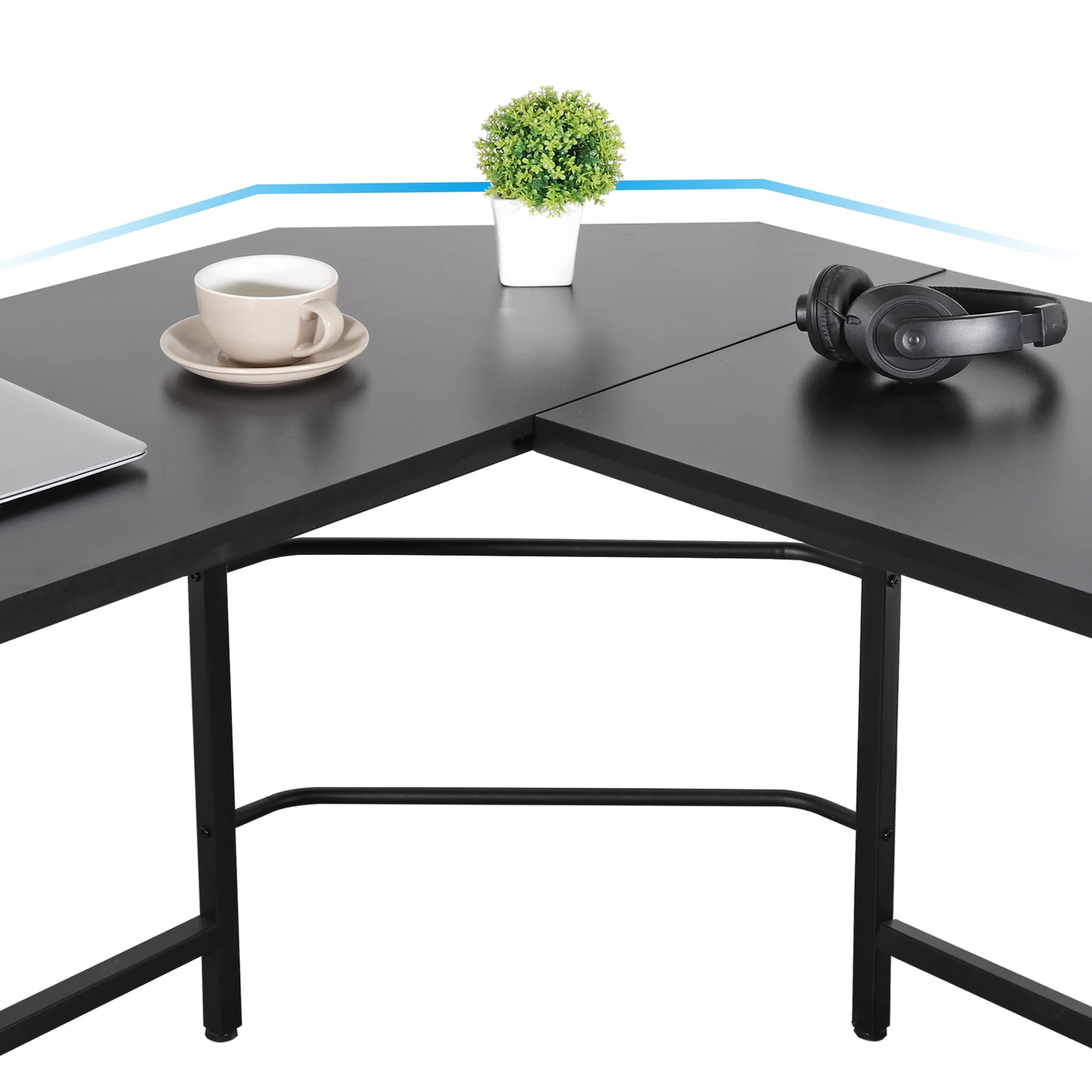 L-Shaped Gaming Desk with CPU Stand - Home Office Workstation for Gamers & Professionals