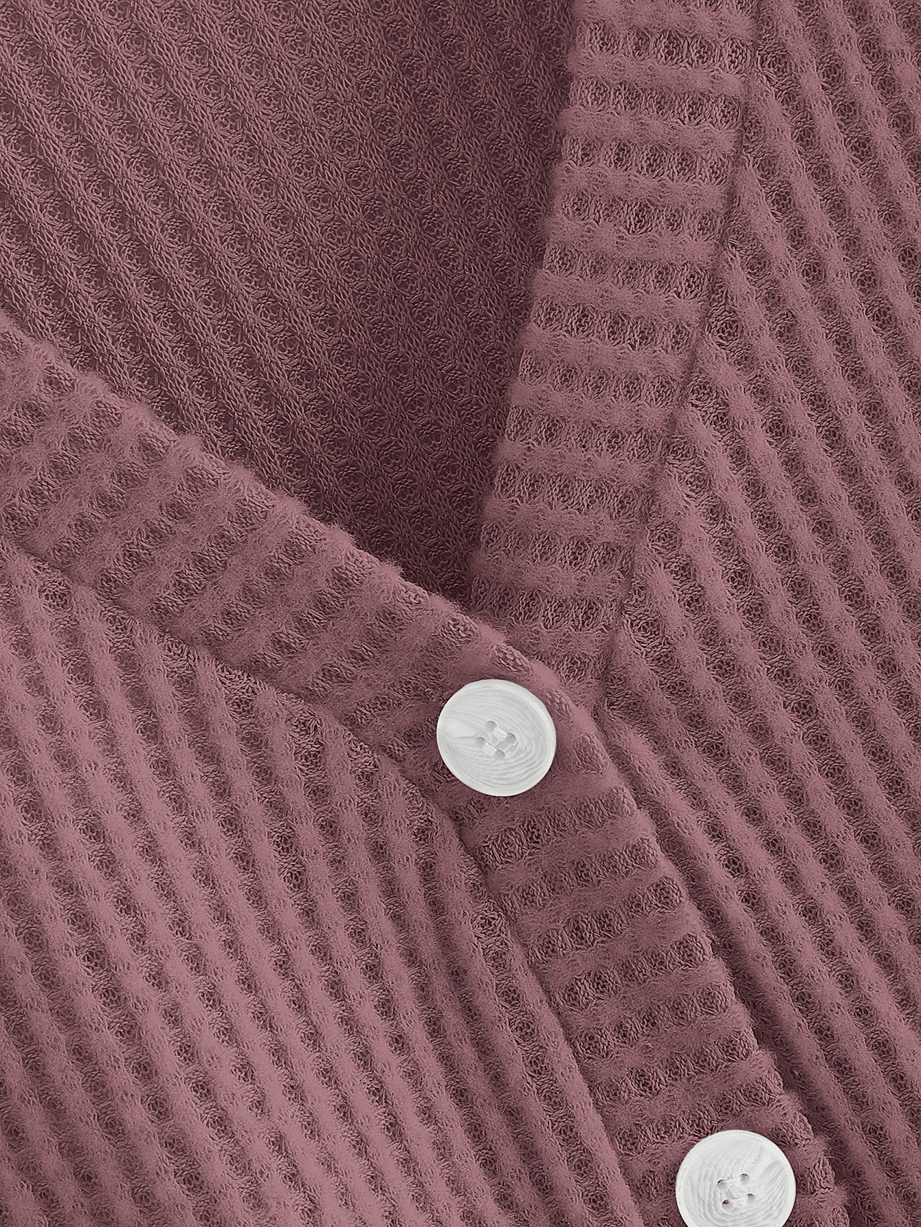 SweatyRocks Women's Long Sleeve Button Front V-Neck Soft Knit Cardigan Sweater - Cozy Fall & Winter Layering for Office, Casual Outfits, and Date Nights
