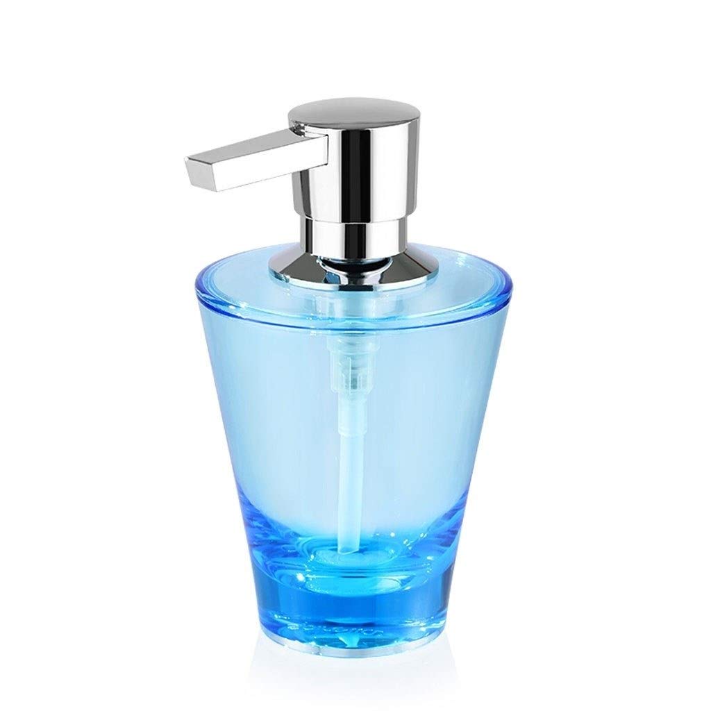 Transparent 200ml Manual Soap Dispenser for Bathroom & Kitchen - Creative Lotion Bottle, Hand Sanitizer Dispenser in Blue | Perfect for Sink Countertop, Guest Bathroom, and Restaurant Use
