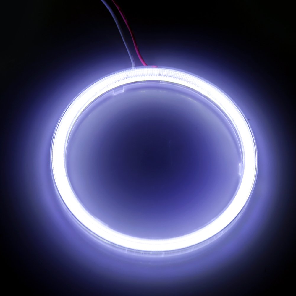 Keenso 110mm COB LED Halo Rings - White 12V Headlight Kit for Motorcycle & Car | Durable Halo Lights for Night Driving & Custom Vehicle Styling