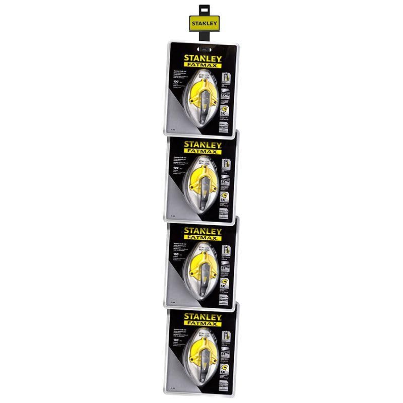 Stanley 47-480L 100 FatMax Xtreme Chalk Box - Professional Chalk Line Tool for Construction, Carpentry & DIY Projects - Perfect for Marking Straight Lines on Concrete, Wood & Drywall