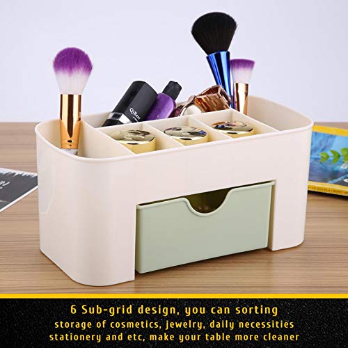 EAYIRA Plastic Cosmetic Makeup Storage Organizer with Adjustable Dividers - Perfect for Vanity, Bathroom & Travel Organization (Color May Vary)
