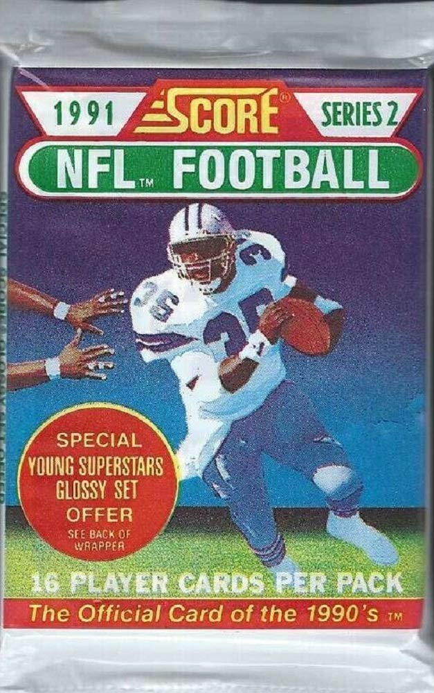 1991 Score NFL Football Series 2 Trading Cards - 16 Cards per Pack - Official 1990s Collectible - Perfect for Sports Memorabilia Collections & Nostalgic Gift Giving