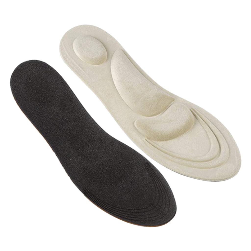 4 Pack Women's Foot Massage Arch Support Insoles - Beige Sponge Shoe Inserts (25 x 8.5cm) for Comfort & Pain Relief - Perfect for High Heels, Work Shoes & Daily Walking