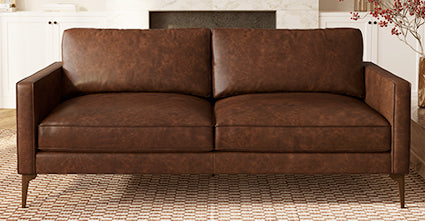 Premium Mateo Genuine Leather Sofa - Modern Luxury Living Room Furniture for Home & Office - Comfortable & Durable Leather Couch for Relaxing, Entertaining & Stylish Decor