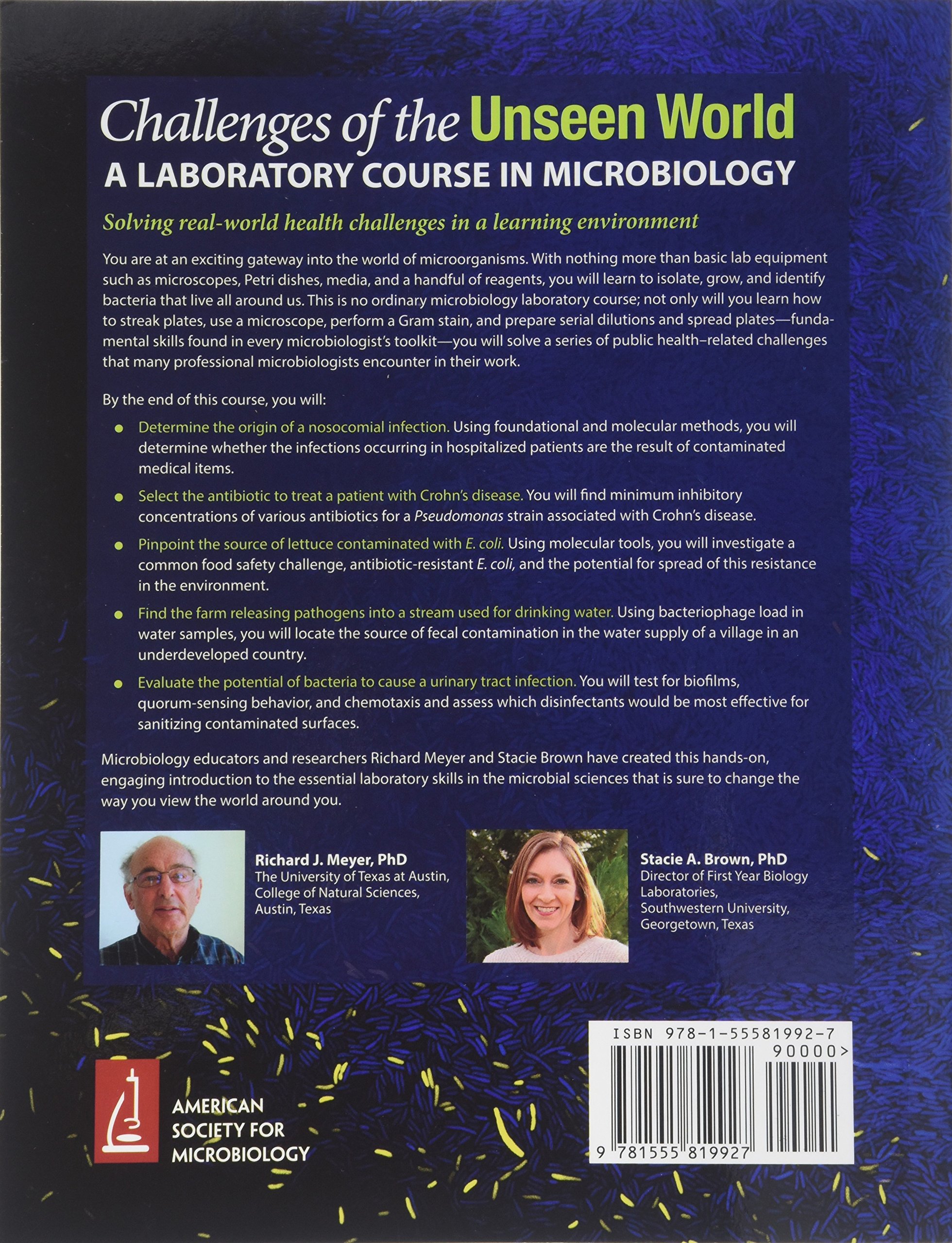 Challenges of the Unseen World: A Microbiology Laboratory Course Textbook (ASM Books) - Perfect for College Biology Students & Microbiology Lab Research