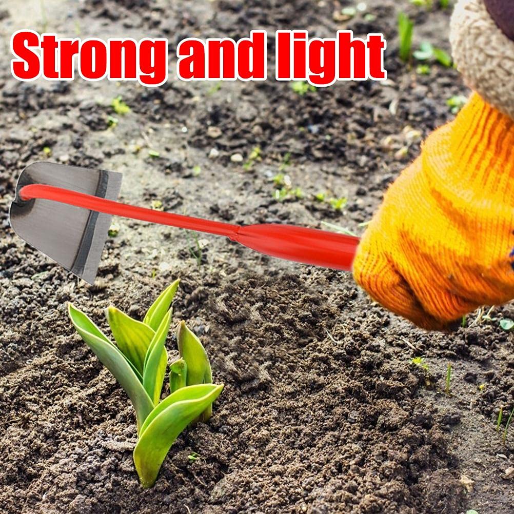 Shiker Gardening Hand Tools Set - Heavy Duty Steel Hoe, Shovel & Weed Puller with Ergonomic Rubber Handle for Weeding, Loosening Soil | Durable Outdoor Garden Tools for Planting, Landscaping & Yard Work
