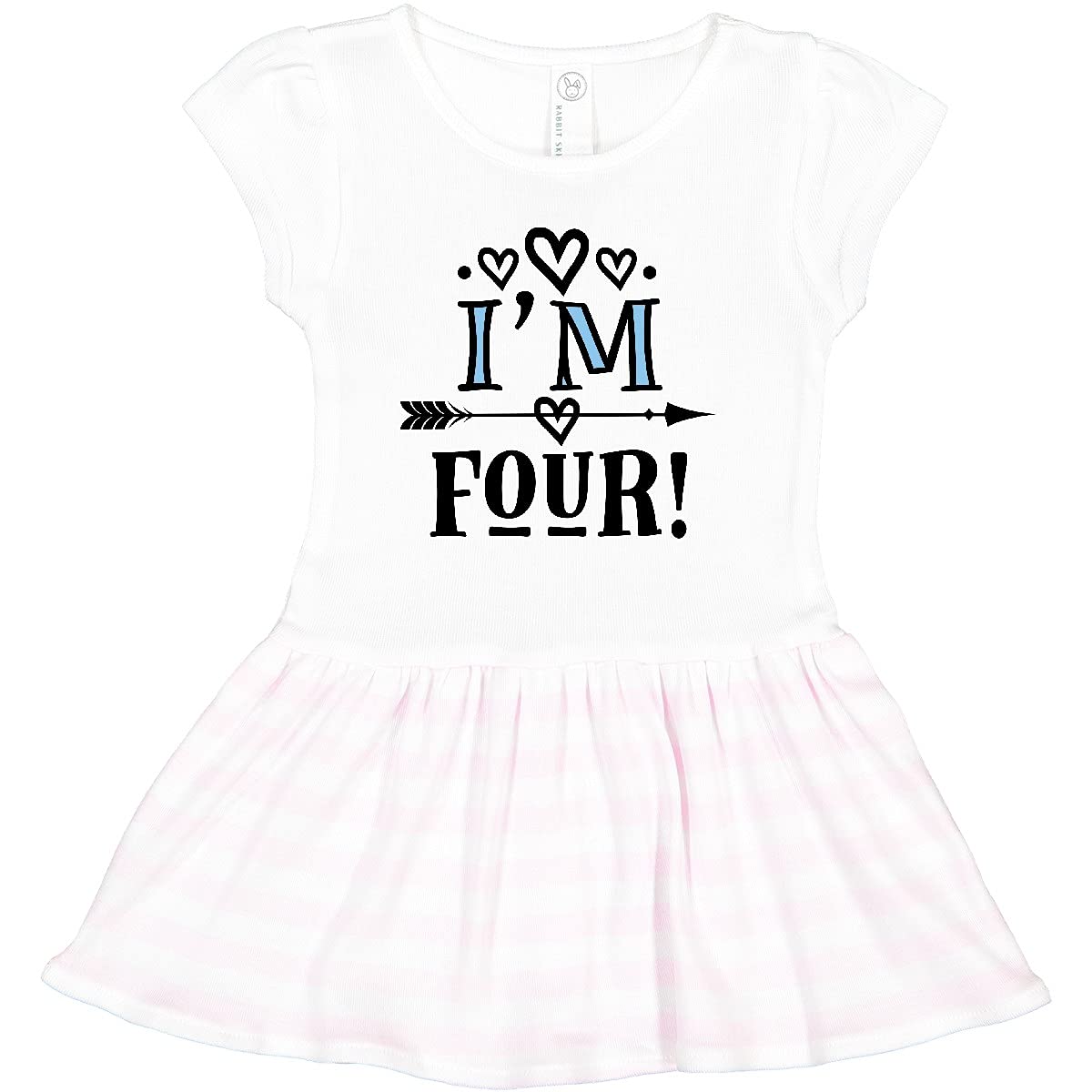 Inktastic 4th Birthday Arrow Print Toddler Dress for Girls - Cute 4 Year Old Outfit for Birthday Party & Special Occasions