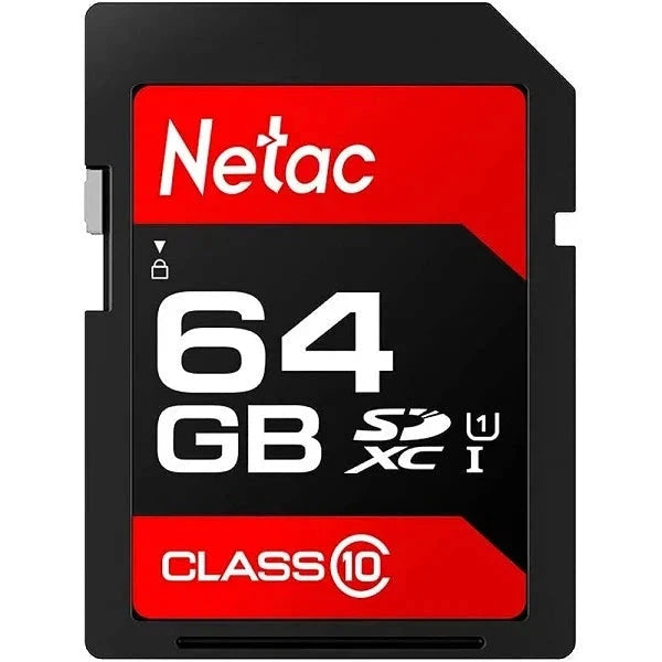 Netac P600 64GB U1 SDXC Memory Card - High Speed for DSLR Cameras, Drones & Action Cameras - Perfect for 4K Video Recording & Fast Photo Shooting