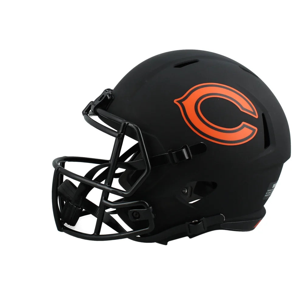 Authentic Dick Butkus Hand-Signed Chicago Bears Eclipse Black Full-Size Football Helmet with JSA COA - Perfect for Sports Memorabilia Collectors and Bears Fans Display