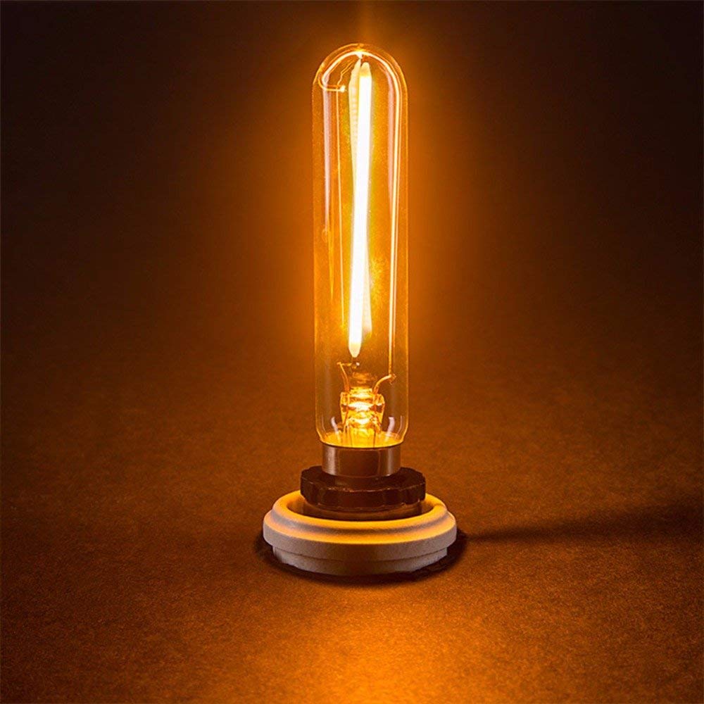 E12 LED Filament Bulb - 1W Dimmable Edison Light Bulb (4 Pack) - 2200K Warm White Candelabra Night Light - T20 Tubular Design - 10W Incandescent Replacement for Chandeliers, Sconces & Vintage Fixtures - Perfect for Bedroom, Living Room & Restaurant Ambiance Lighting