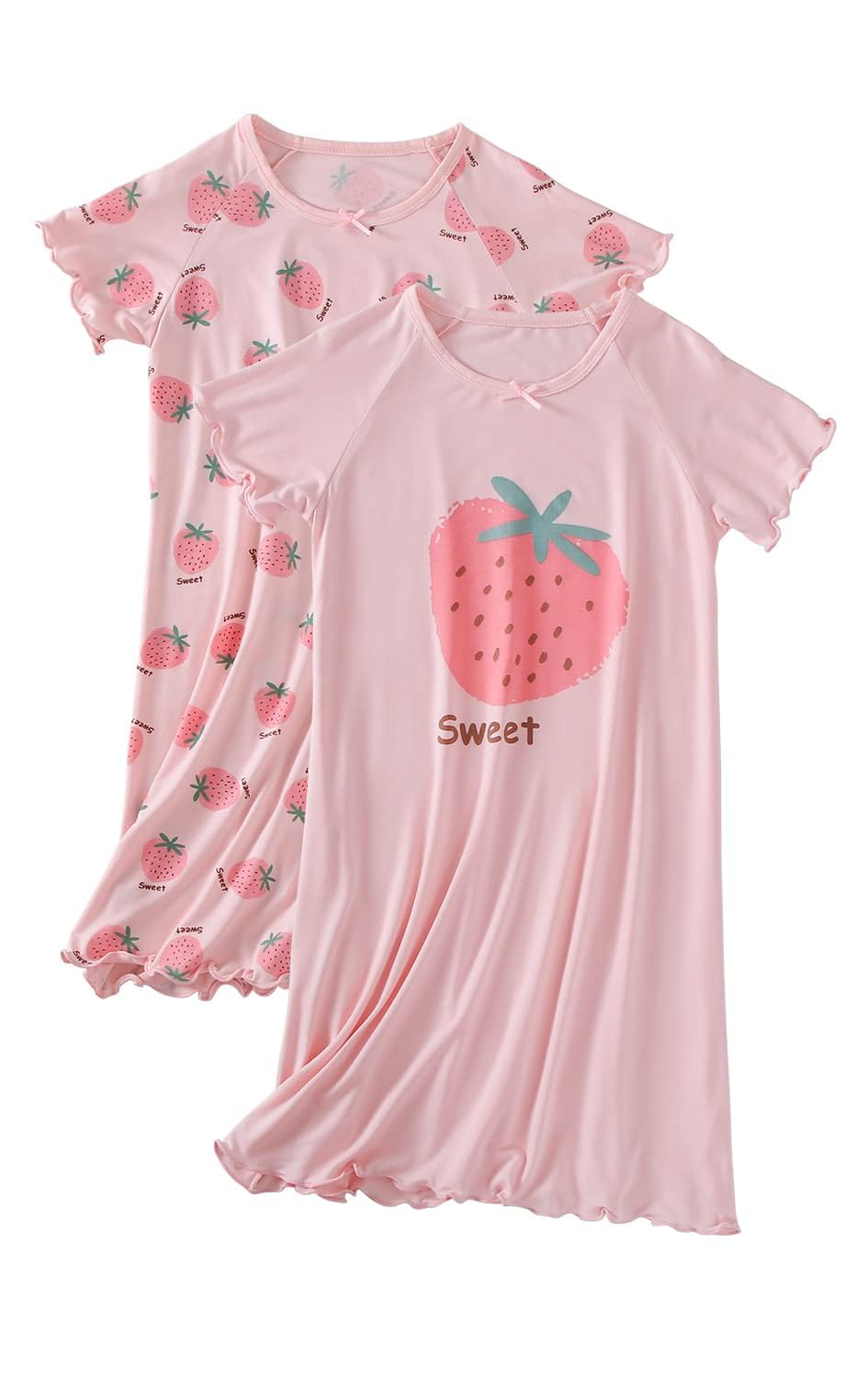 Girls' Casual Dresses - Soft Cartoon Print 2-Pack for Ages 3-12 | Playdate & Birthday Party Outfits