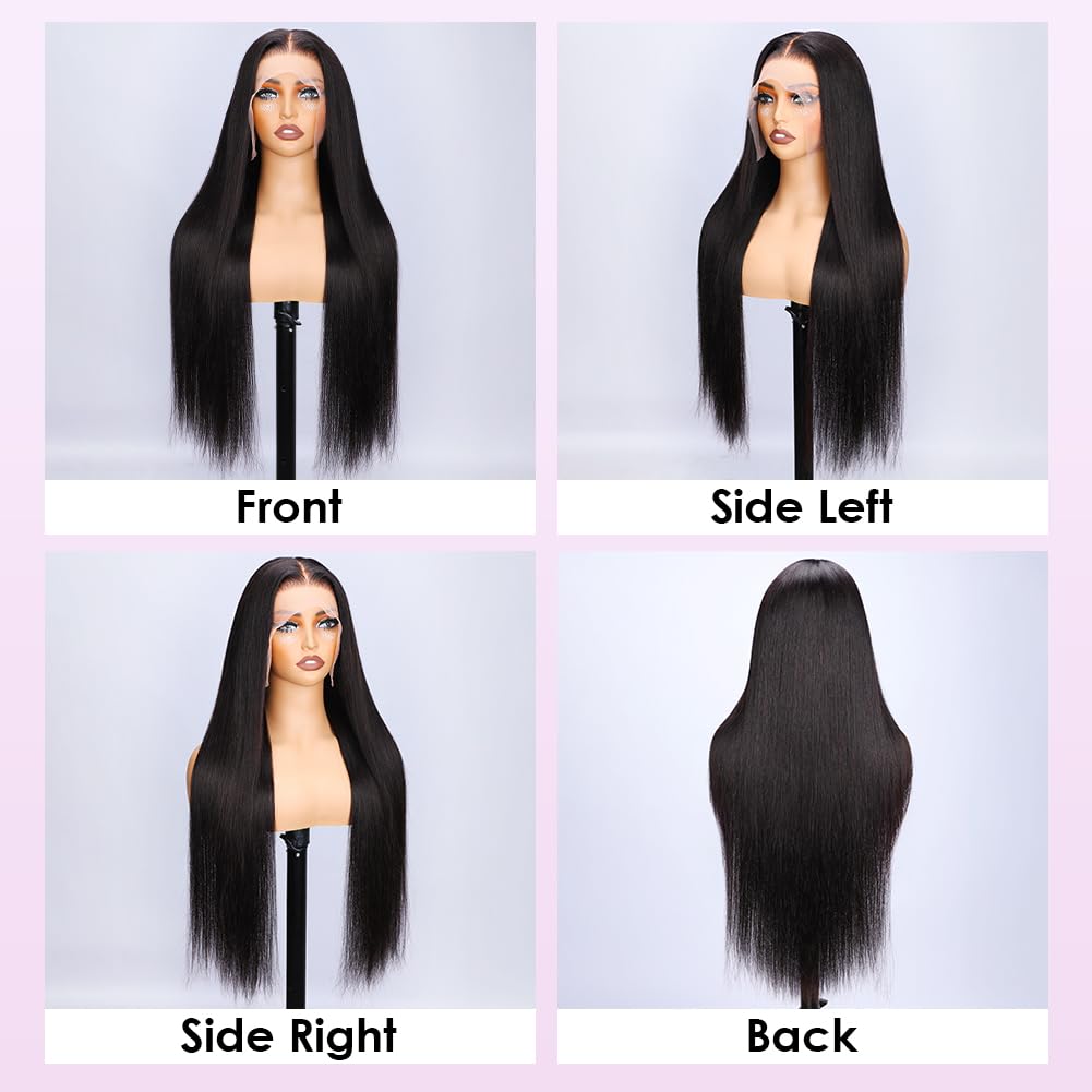13x4 Lace Front Wigs Human Hair 220% Density 28 Inch Brazilian Straight - Pre Plucked with Baby Hair for Natural Hairline | Hermosa 12A Grade Virgin Hair Wigs for Women | Perfect for Daily Wear, Cosplay & Special Occasions