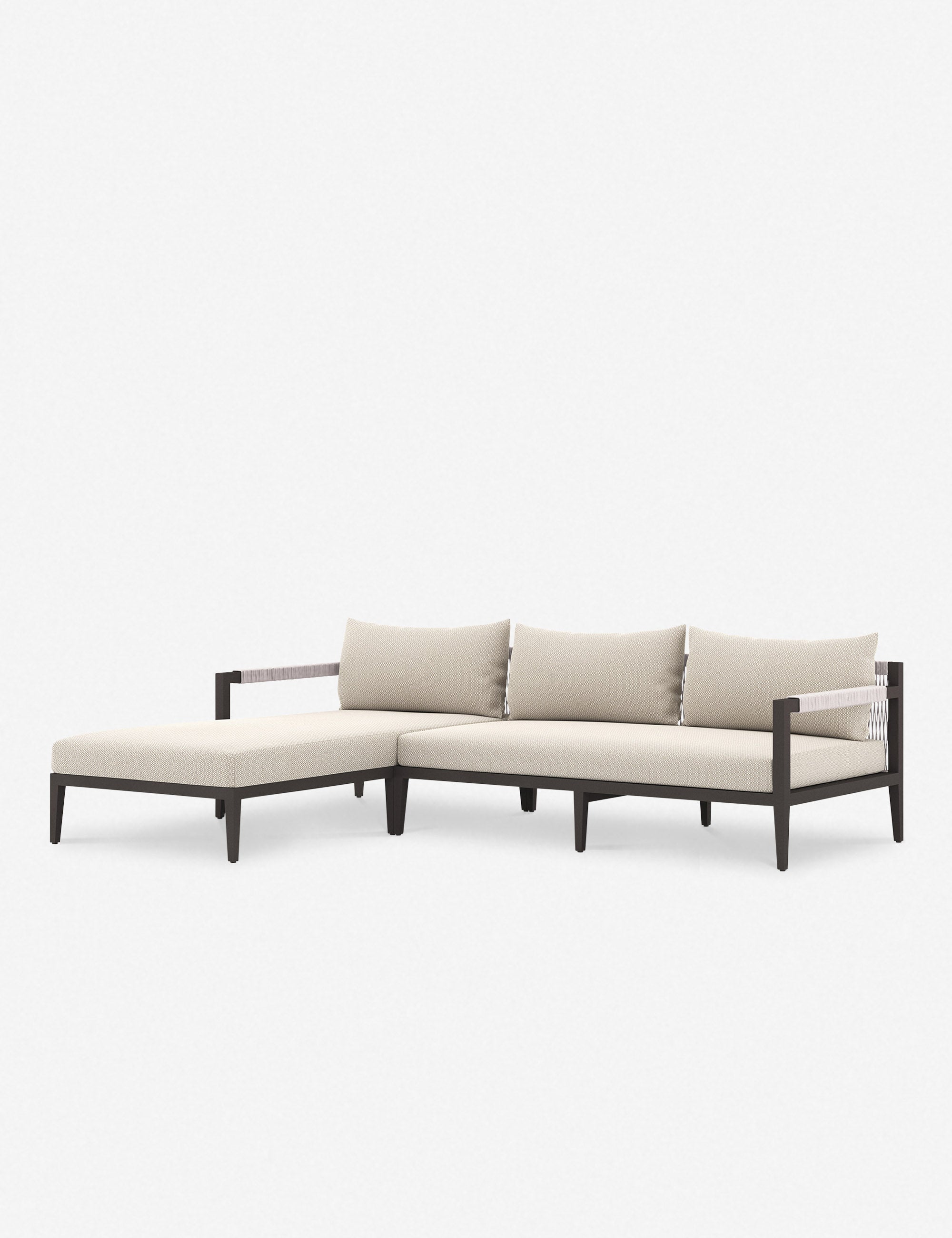 Cadenza Indoor Outdoor Metal Sectional Sofa Set - Modern Patio Furniture for Living Room, Garden & Backyard - Weather-Resistant Comfortable Lounge Seating
