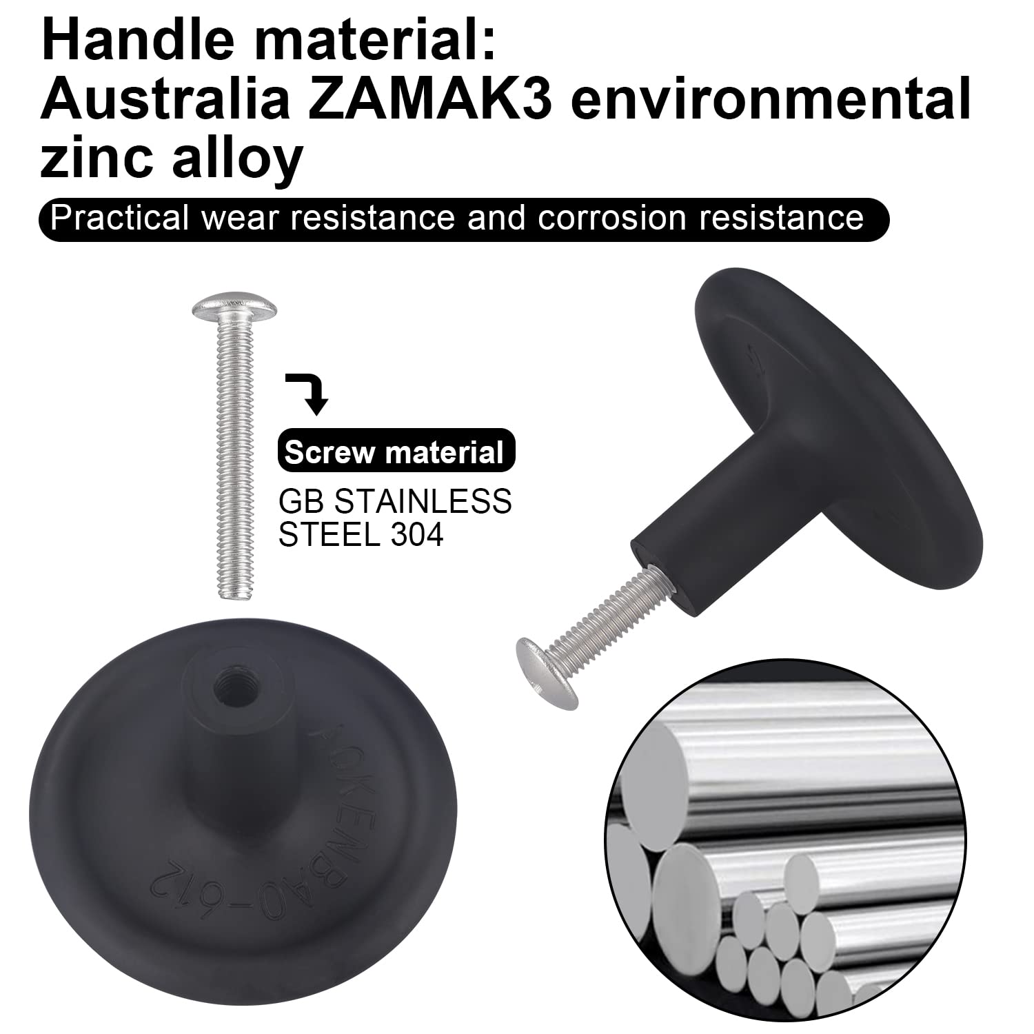 6 Pack 1.57 Inch Matte Black Round Cabinet Knobs - Simple Kitchen & Dresser Drawer Handles - Durable Cabinet Hardware Pulls for Closets, Bathrooms & Home Furniture (Easy Installation & Stylish Upgrade)