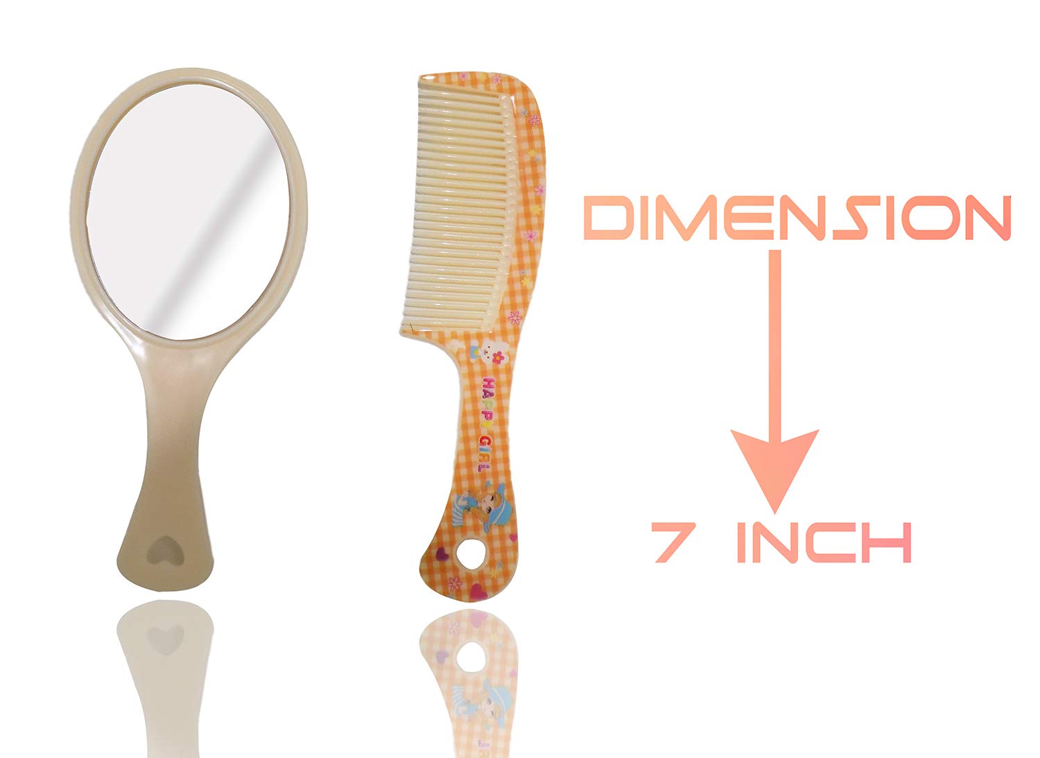 INAAYA Portable Hand Mirror with Hair Comb - Lightweight 20g Travel Mirror for Women & Men - Perfect for Home, Travel, and On-the-Go Styling (Pack of 1)