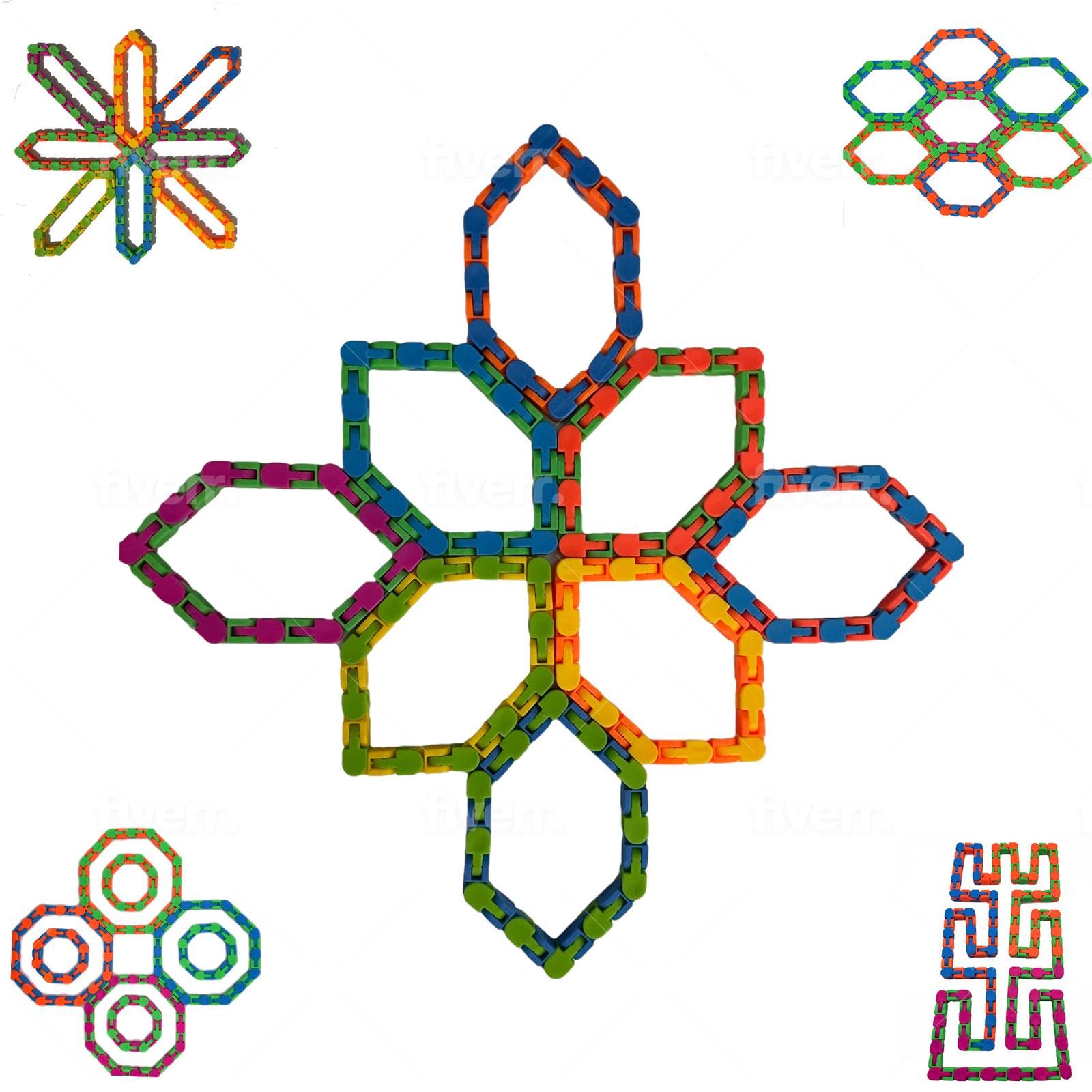6 Pack Wacky Tracks Sensory Fidget Toys for Kids - ADHD Autism Stress Relief, Quiet Educational Toys to Improve Focus & Develop Fine Motor Skills - Perfect for Classroom, Travel and Anxiety Relief