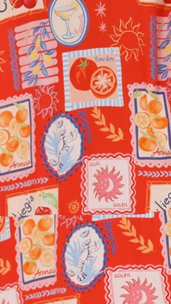 Stylish Aria Button Up Shirt and Short Set in Travel Tales Red | Casual Summer Outfit for Women | Perfect for Vacations, Beach Trips & Outdoor Adventures