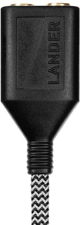 Lander Neve 6-Inch Auxiliary Splitter Cable - Black | High-Quality Audio Splitter for Headphones, Speakers & Car Audio | Perfect for Music Sharing, Gaming & Home Theater Systems