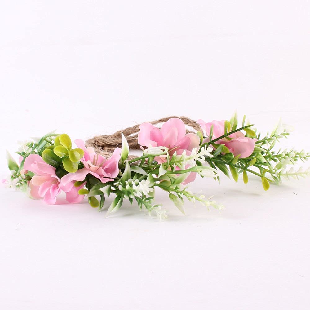 Woodland Flower Crown Headband for Baby Girls - Green Leaf Wreath Hair Accessory for Toddlers & Kids - Perfect for Birthday Parties, Photo Shoots & Spring Festivals