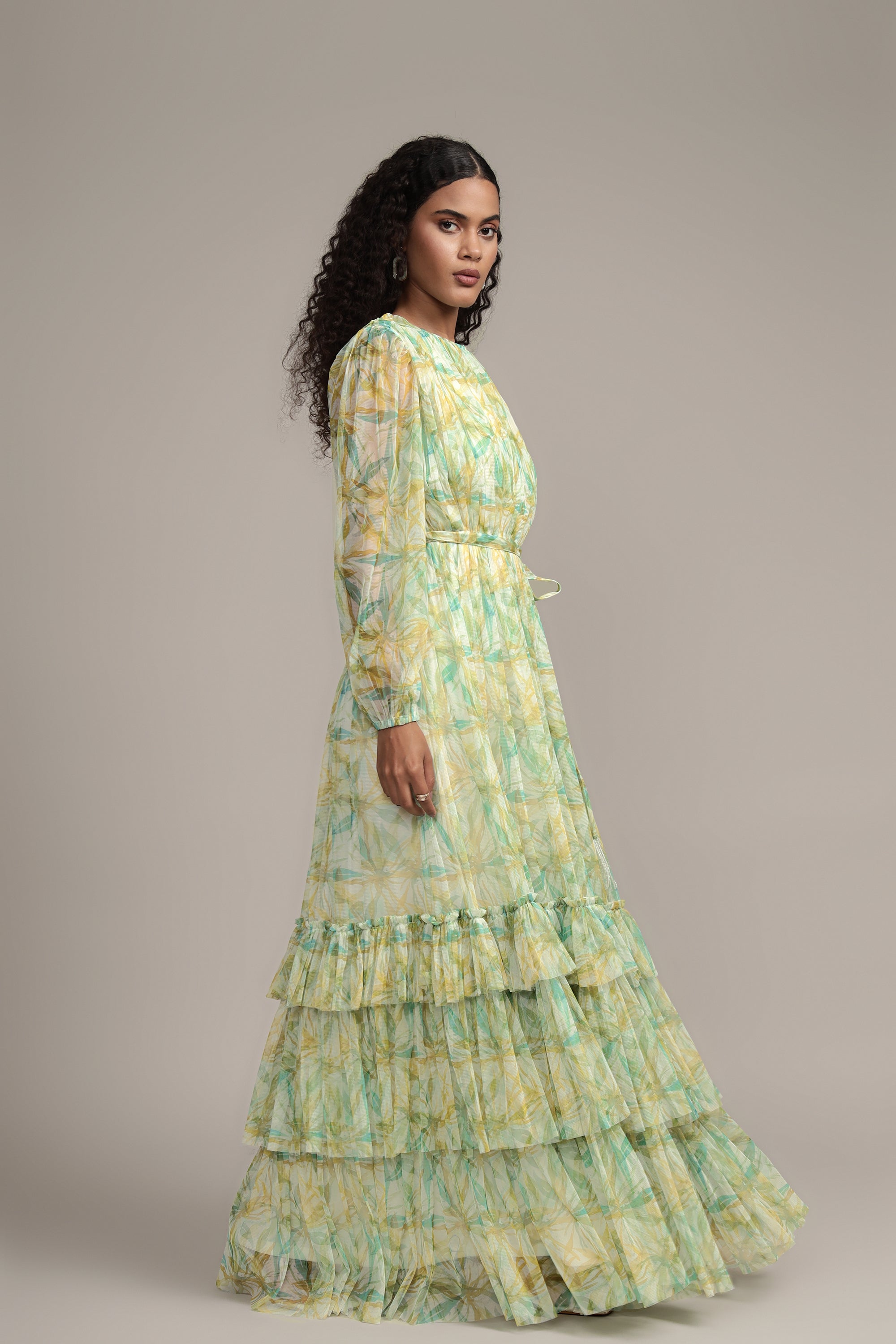 Rebecca Green Floral Maxi Dress for Women | Elegant Summer Beach Wedding Party Dress | Perfect for Vacations, Date Nights & Special Occasions