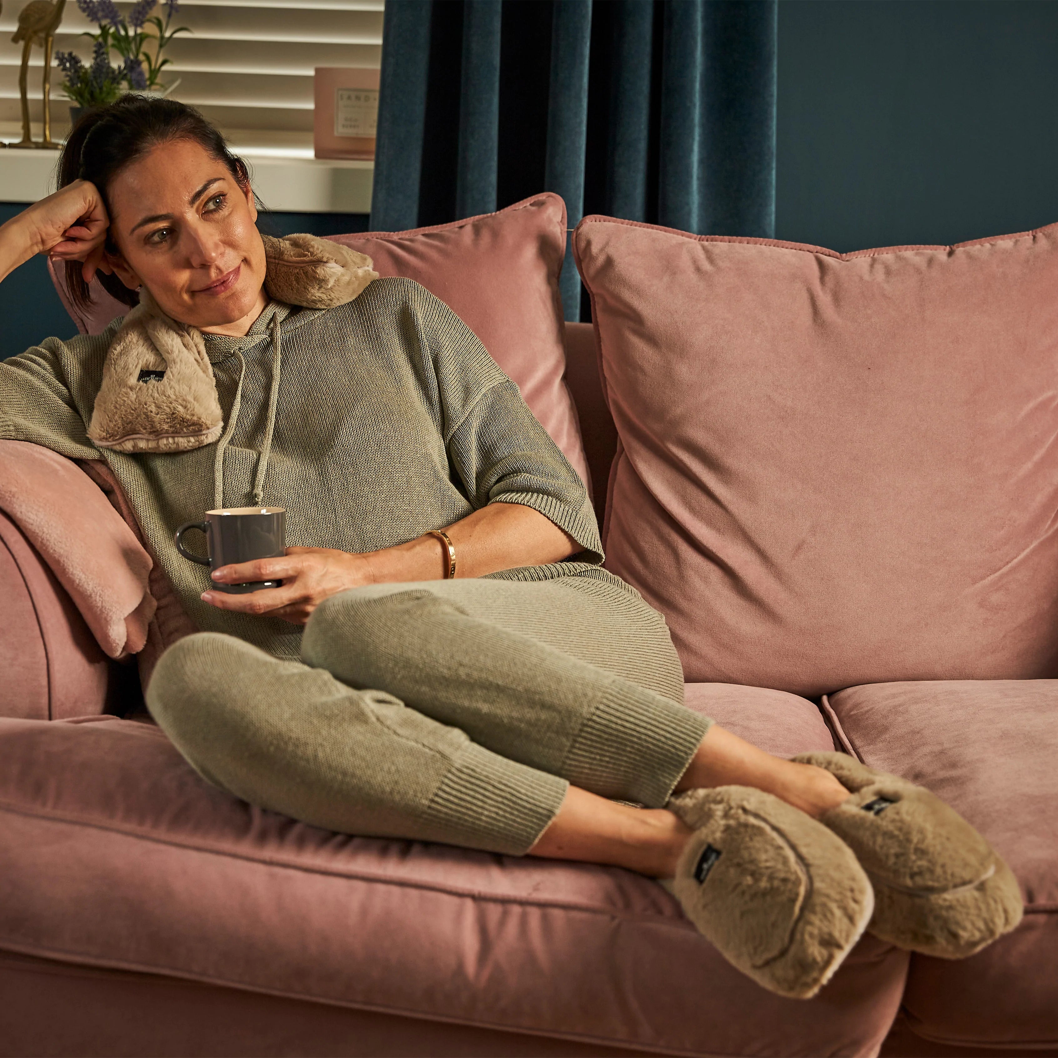 Cozy Luxury Latte Microwaveable Slippers for Women - Soft Plush Indoor & Outdoor House Shoes - Perfect for Winter, Relaxation, and Gift Giving