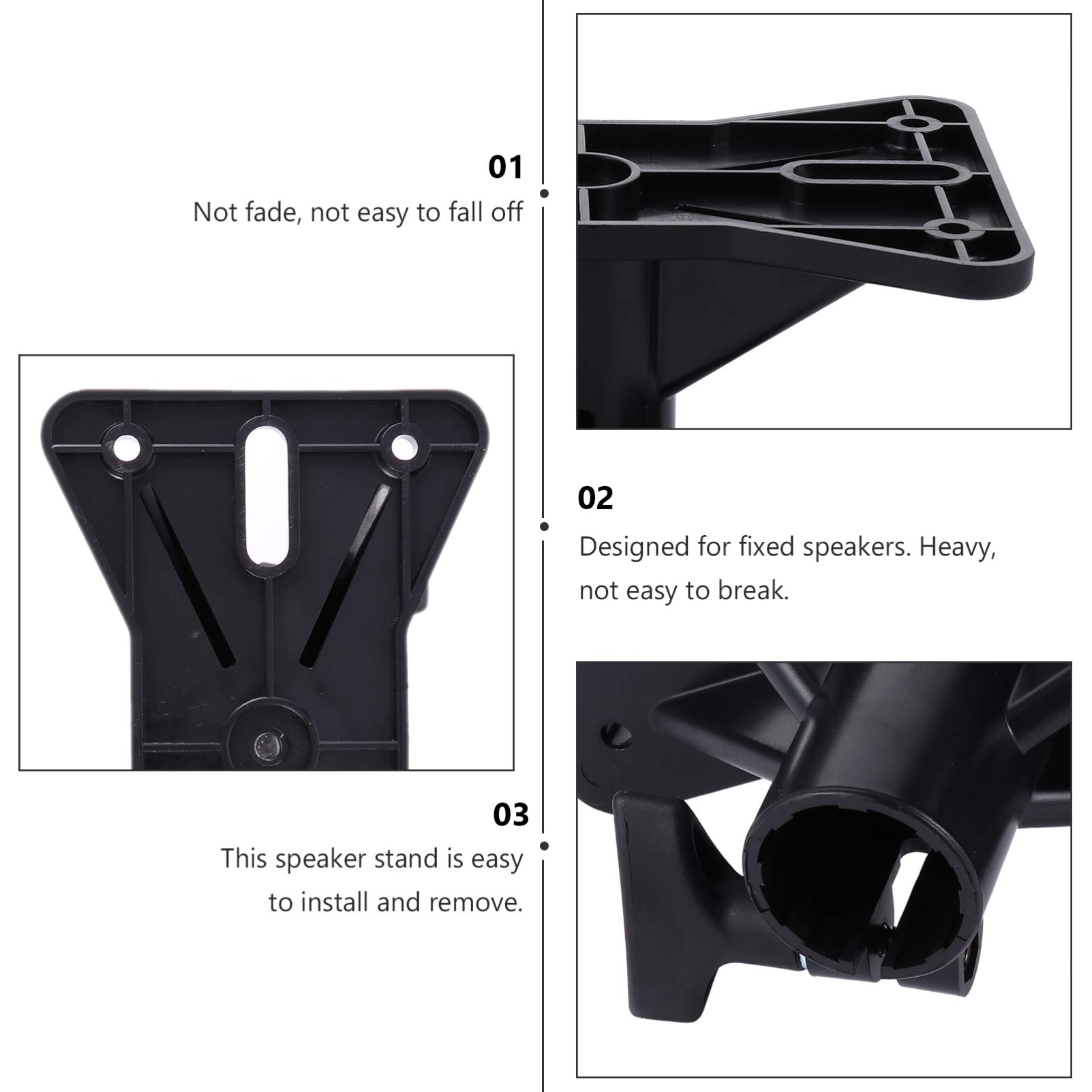 2PCS Heavy Duty Exterior Speaker Mounting Brackets - Professional Tripod Stand Mount for Outdoor Speakers, Supports Up to 50KG (Black) | Perfect for Patio, Garden, Poolside & Outdoor Events