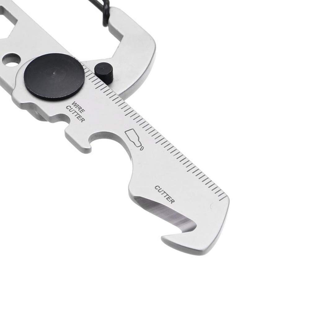 Mini Field EDC Camping Gadget Keychain Kit - Portable Multitool with Bottle Opener, Survival Tool Card & Outdoor Gear - Perfect for Hiking, Backpacking, Emergency Preparedness & Everyday Carry (GHK010SB)