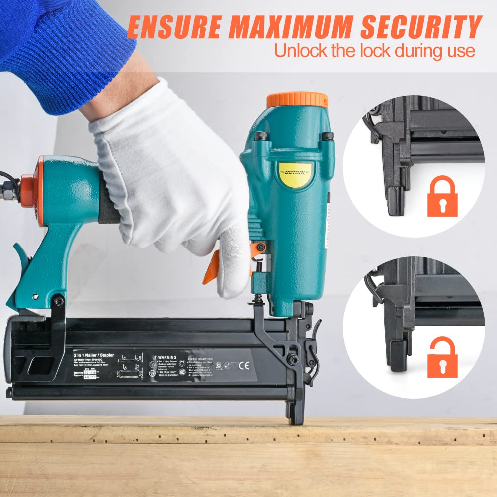 18 Gauge Pneumatic Brad Nailer & Stapler - 2-in-1 Tool for 5/8
