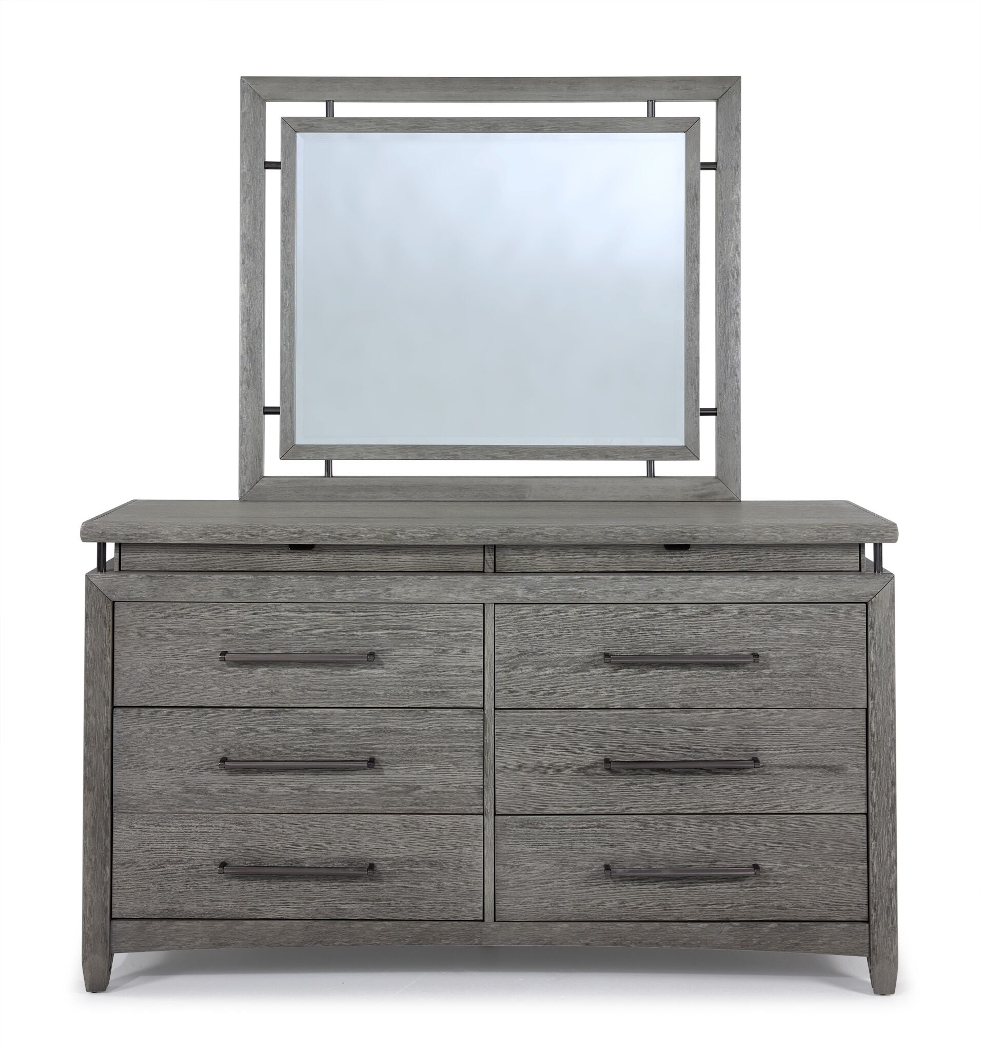 Chelsea 6-Drawer Dresser - Modern Gray Wooden Chest of Drawers for Bedroom & Nursery Storage Organization