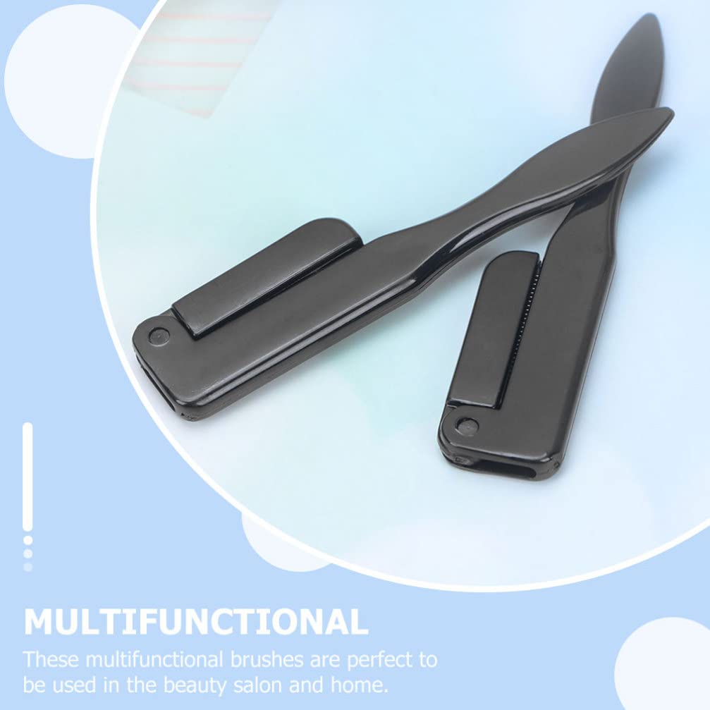 Beavorty 3-Piece Stainless Steel Eyelash & Eyebrow Comb Set - Foldable Brow Grooming Brush, Makeup Brush for Perfect Brows & Lashes - Ideal for Eyebrow Trimming, Shaping & Daily Makeup Routine