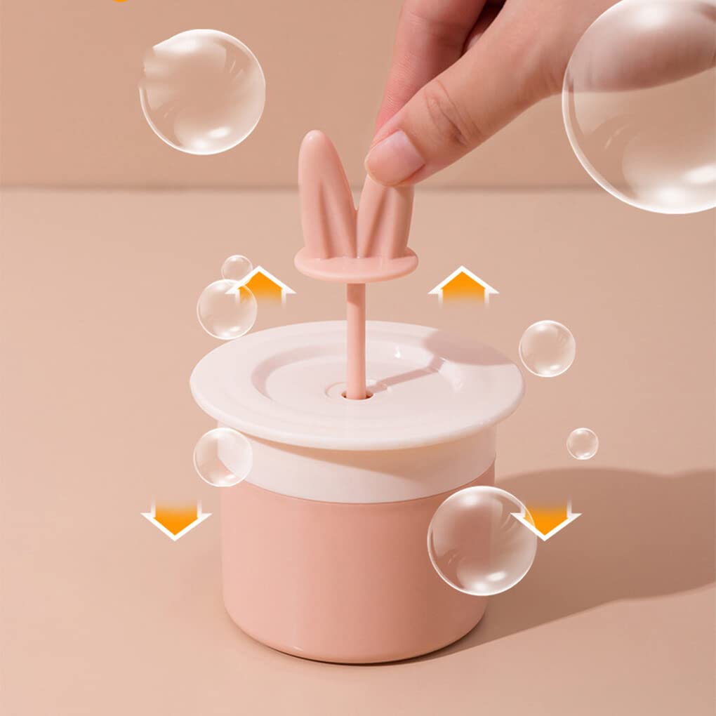 BOKIOESDE Portable Foam Maker for Face Cleansing - Light Blue & White Bubble Foamer Cup | Travel-Friendly Toiletries for Skincare Routine & Makeup Removal
