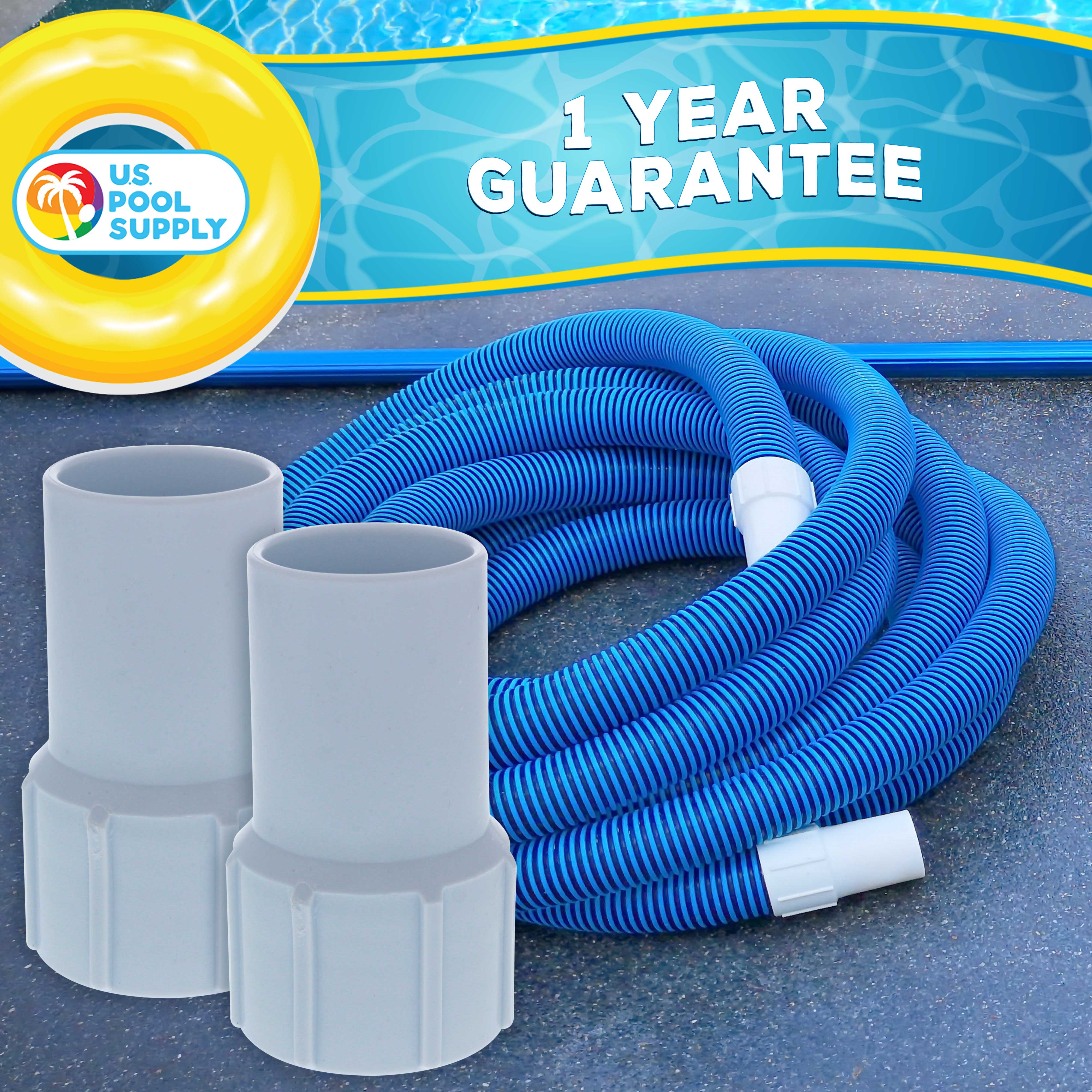 1-1/2 Inch Pool Hose Cuff Replacement - 2 Pack Spiral Wound Vacuum Hose Threaded Connector for Swimming Pool Maintenance | Repair & Secure Pool Cleaner Hose Ends | Perfect for In-Ground & Above Ground Pools