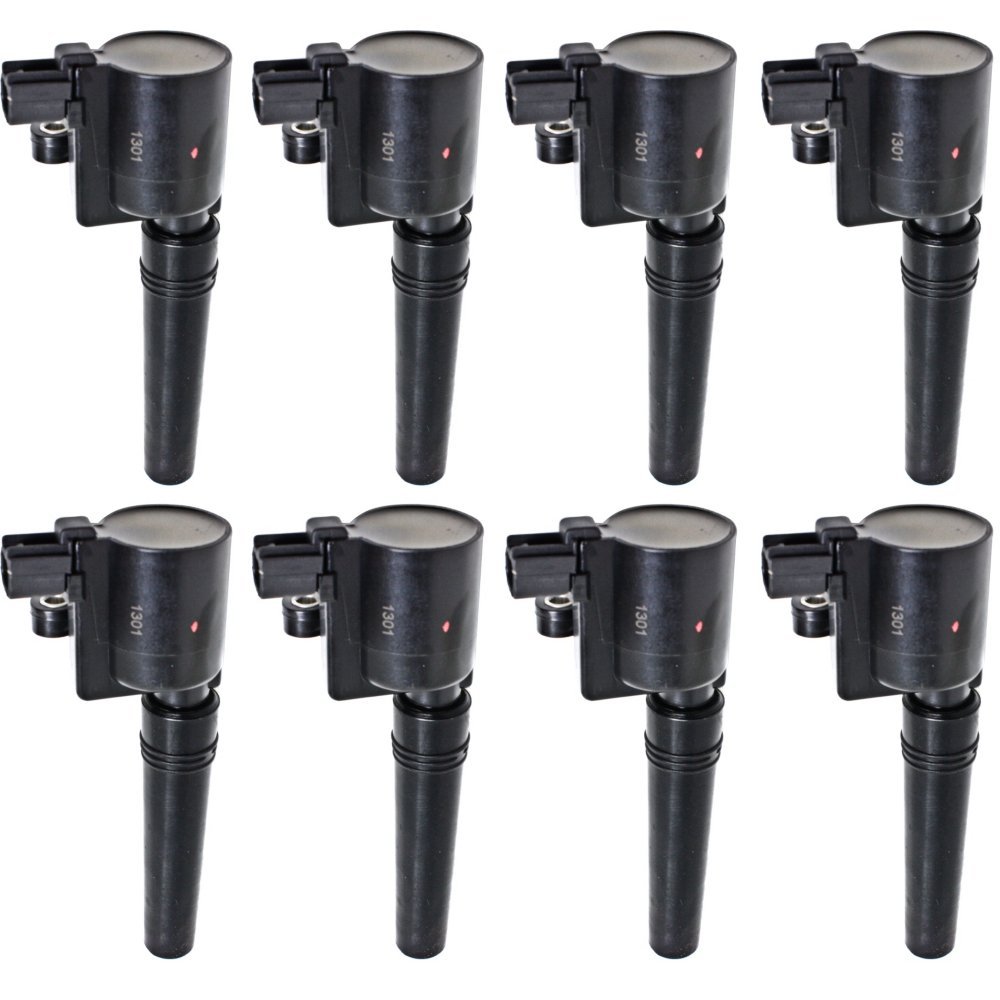 Evan Fischer 8-Piece Ignition Coil Set Compatible with 2002-2005 Ford Thunderbird & 2000-2006 Lincoln LS 3.9L V8 - High Performance Replacement Parts for Smoother Acceleration & Engine Efficiency - Perfect for DIY Mechanics & Auto Repair Shops