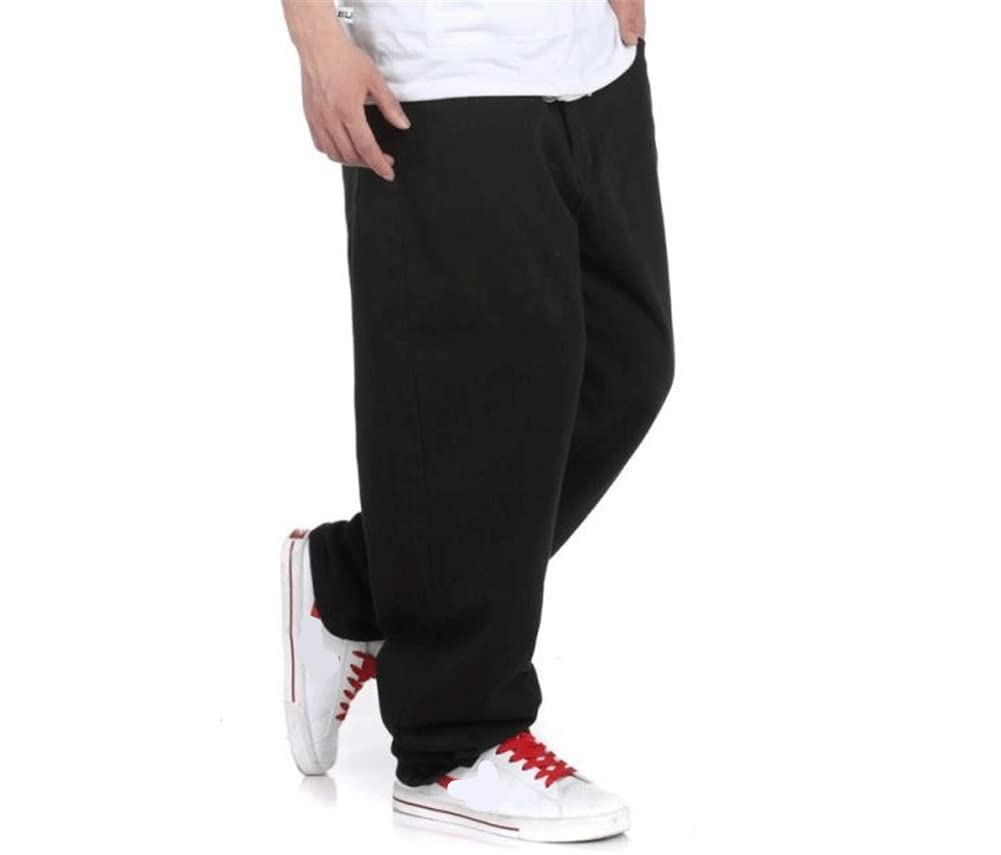 QBO Men's Hip Hop Baggy Denim Jeans - Loose Fit Distressed Streetwear Pants for Casual Wear & Urban Fashion