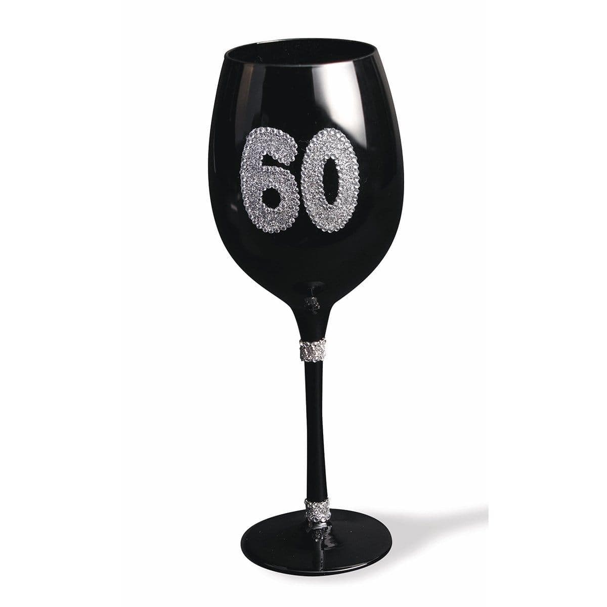 Elegant Black Wine Glass for 60th Birthday Celebrations - Perfect for Anniversary Parties, Retirement Toasts & Milestone Events