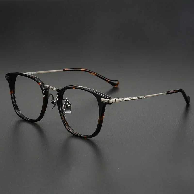 Aror Unisex Full Rim Square Titanium Acetate Eyeglasses Frame 10141 - Lightweight Durable Glasses for Work, Reading & Fashion