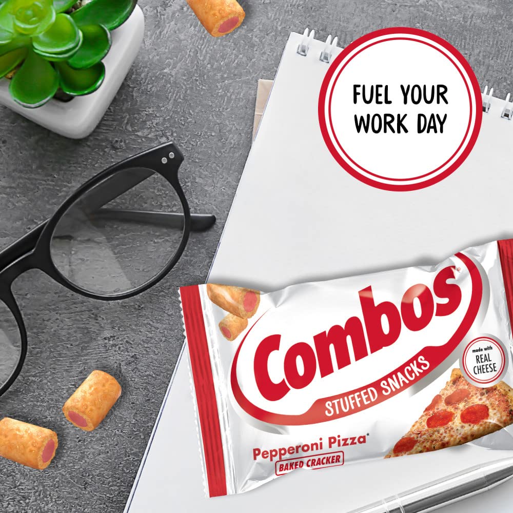 Pepperoni Pizza Crackers - Baked Snacks, 1.7oz Bags (18 Count, Pack of 2) | Perfect for School Lunches, Office Snacks & Road Trips
