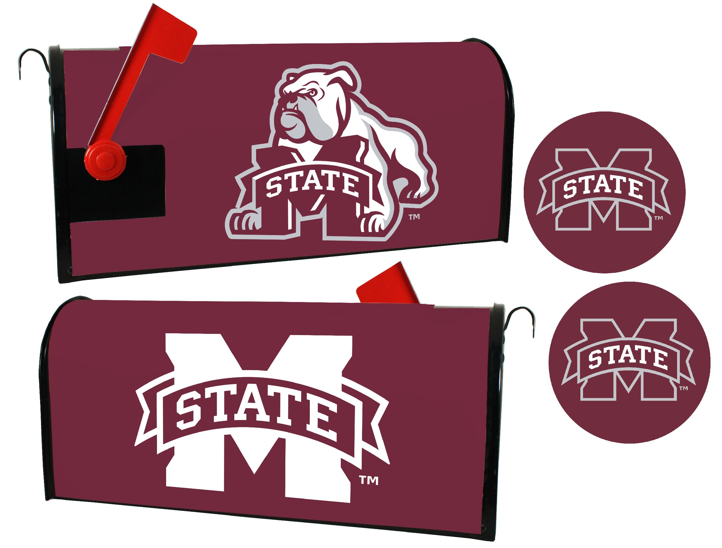 Mississippi State Bulldogs Magnetic Mailbox Cover & Sticker Set - Officially Licensed NCAA College Football Fan Gear for Home & Game Day Decor