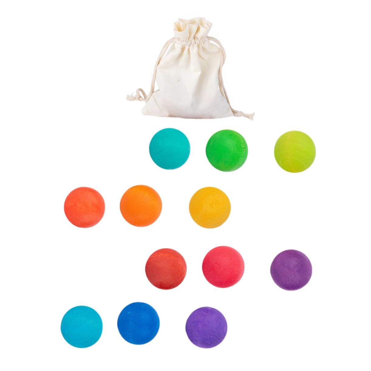 Gogogmee Rainbow Stacking & Counting Toy Set - Wooden Sorting Balls, Building Blocks for Toddlers & Kids - Preschool Learning Puzzle, Montessori Math Game - Perfect for Classroom, Daycare & Home Playtime