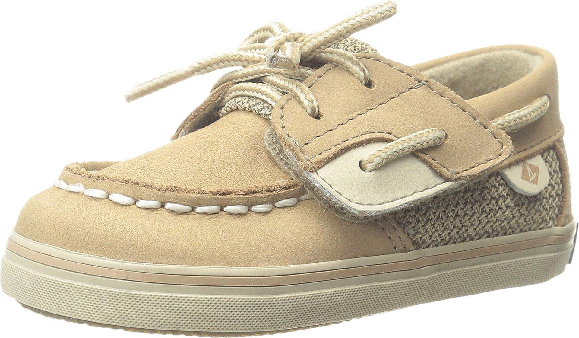 Sperry Baby-Girl's Bluefish Crib Jr Boat Shoe - Non-Slip Toddler Boat Shoes for Girls, Comfortable First Walkers with Hook & Loop Closure - Perfect for Playdates, Beach Outings & Preschool Activities