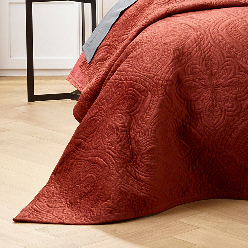 Dynasty Terracotta Duvet Cover Set - Breathable Cotton Bedding for Single/Double Bed | Perfect for Guest Rooms, Dormitories & Cozy Home Decor